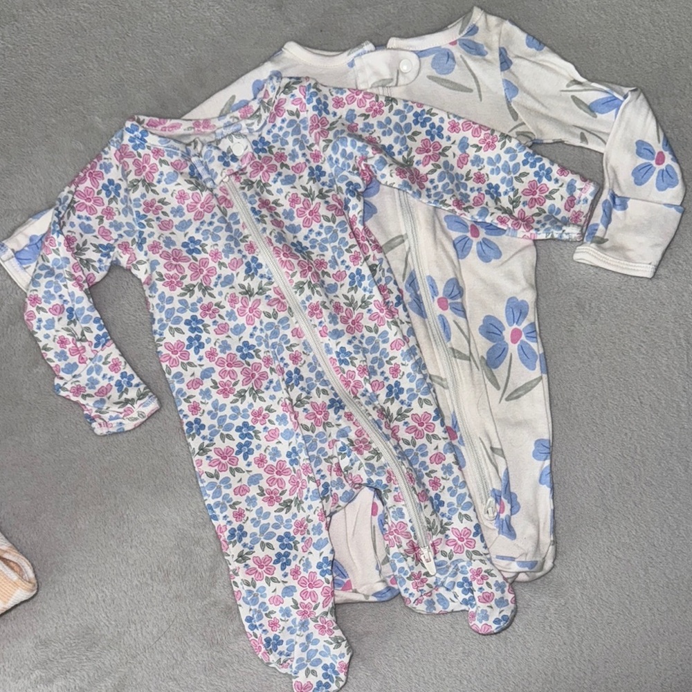 Floral Baby Footie Pj Set